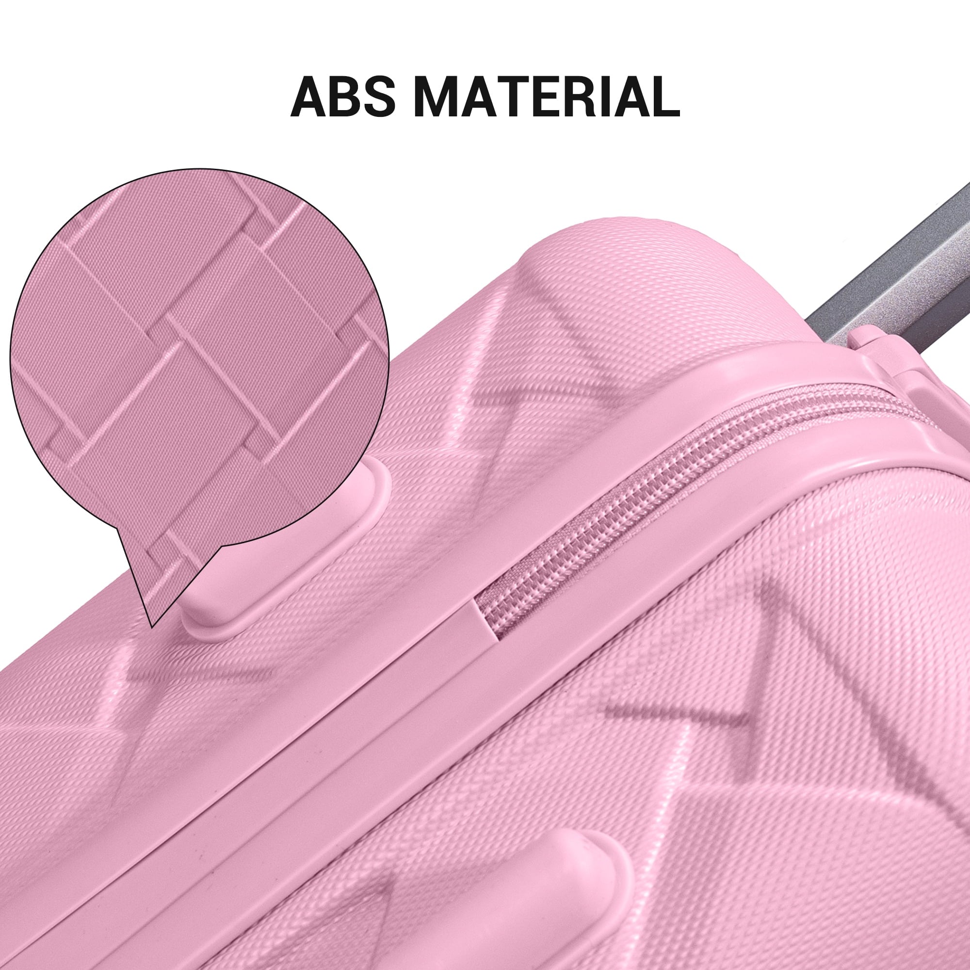 2 Piece Lightweight Hardshell Suitcase with Double Spinner Wheel and 3PCS Packing Cubes,(18"&26")PINK