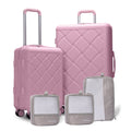 2 Piece Lightweight Hardshell Suitcase with Double Spinner Wheel and 3PCS Packing Cubes,(18"&26")PINK