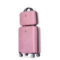 Luggage Sets 2 Piece Suitcase Set (14/20/)Hardside Suitcase with Spinner Wheels Lightweight Carry On Luggage(Pink)