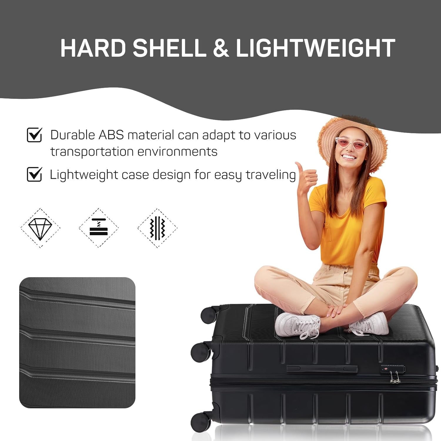 20" Lightweight Hardside Suitcase with TSA Lock
