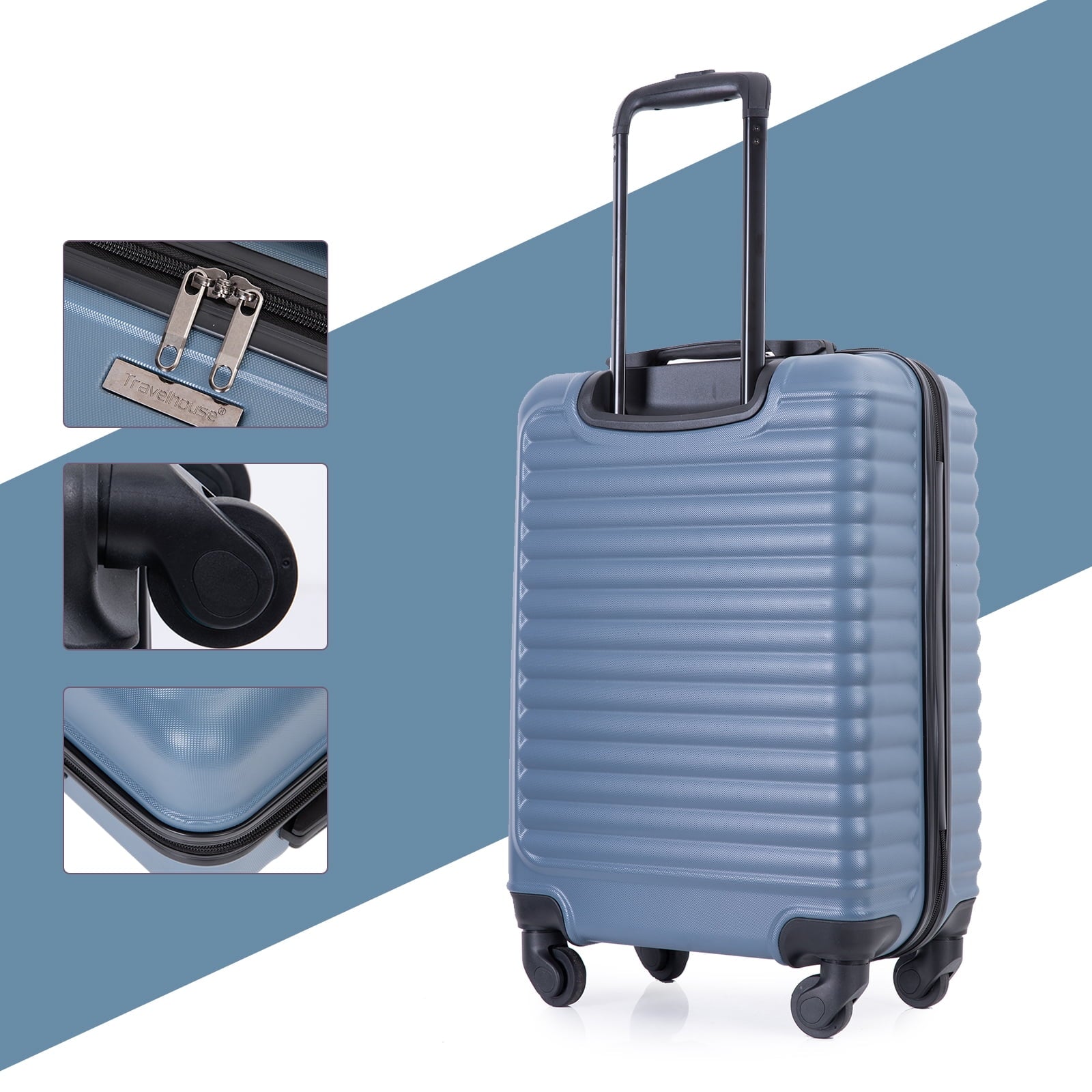 20" Lightweight Hardside Suitcase with Spinner Wheels.(Blue)