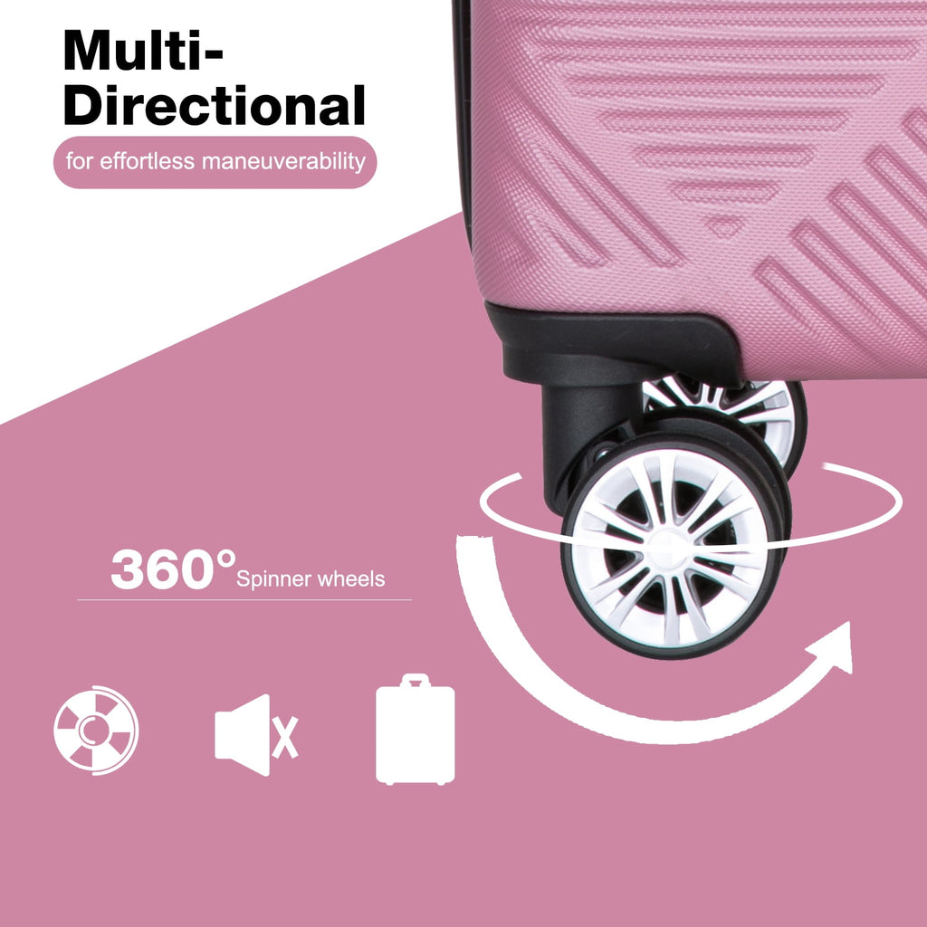 Luggage Sets 2 Piece Suitcase Set (14/20/)Hardside Suitcase with Spinner Wheels Lightweight Carry On Luggage(Pink)