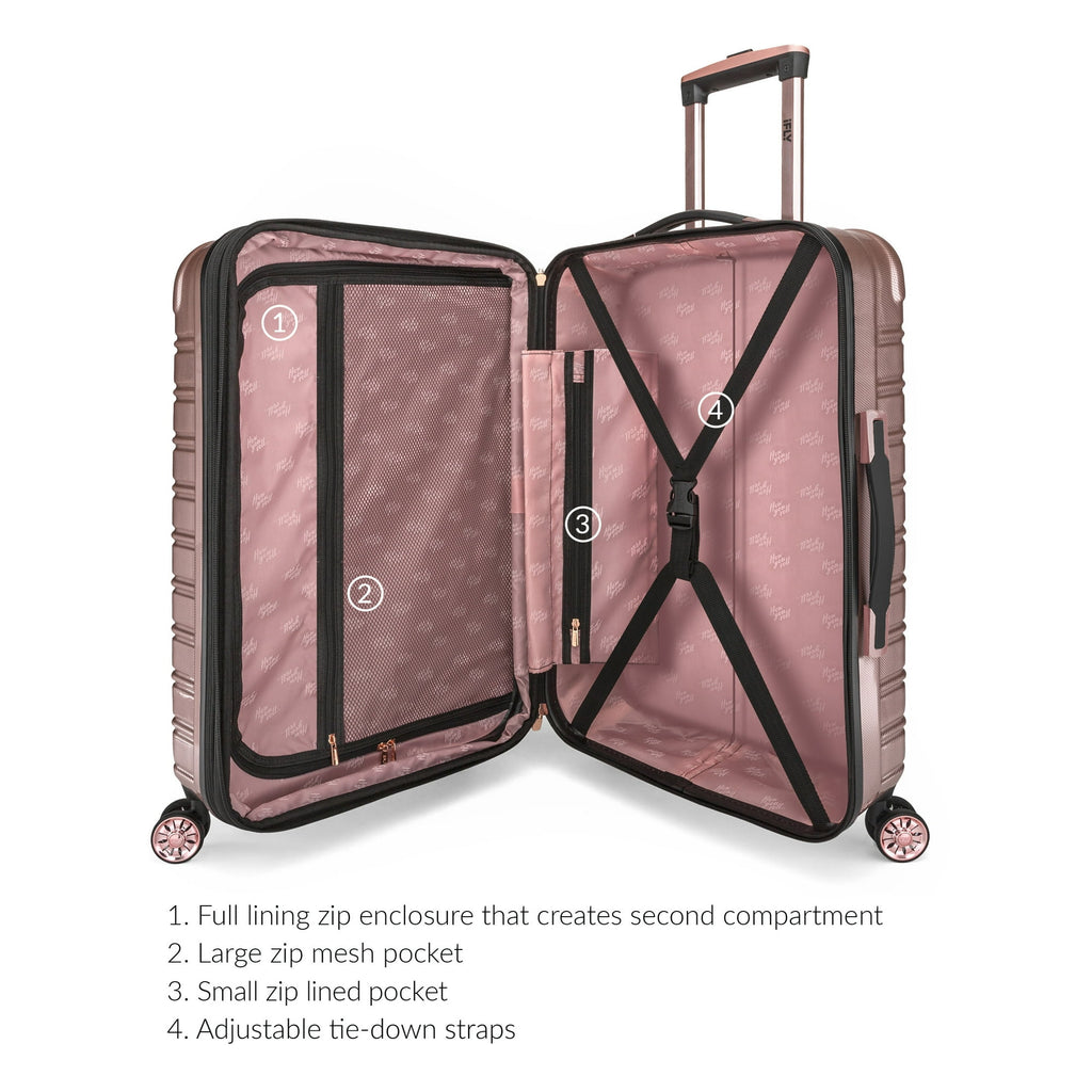 Hardside Fibertech Luggage 20" Carry-on Luggage, Rose Gold