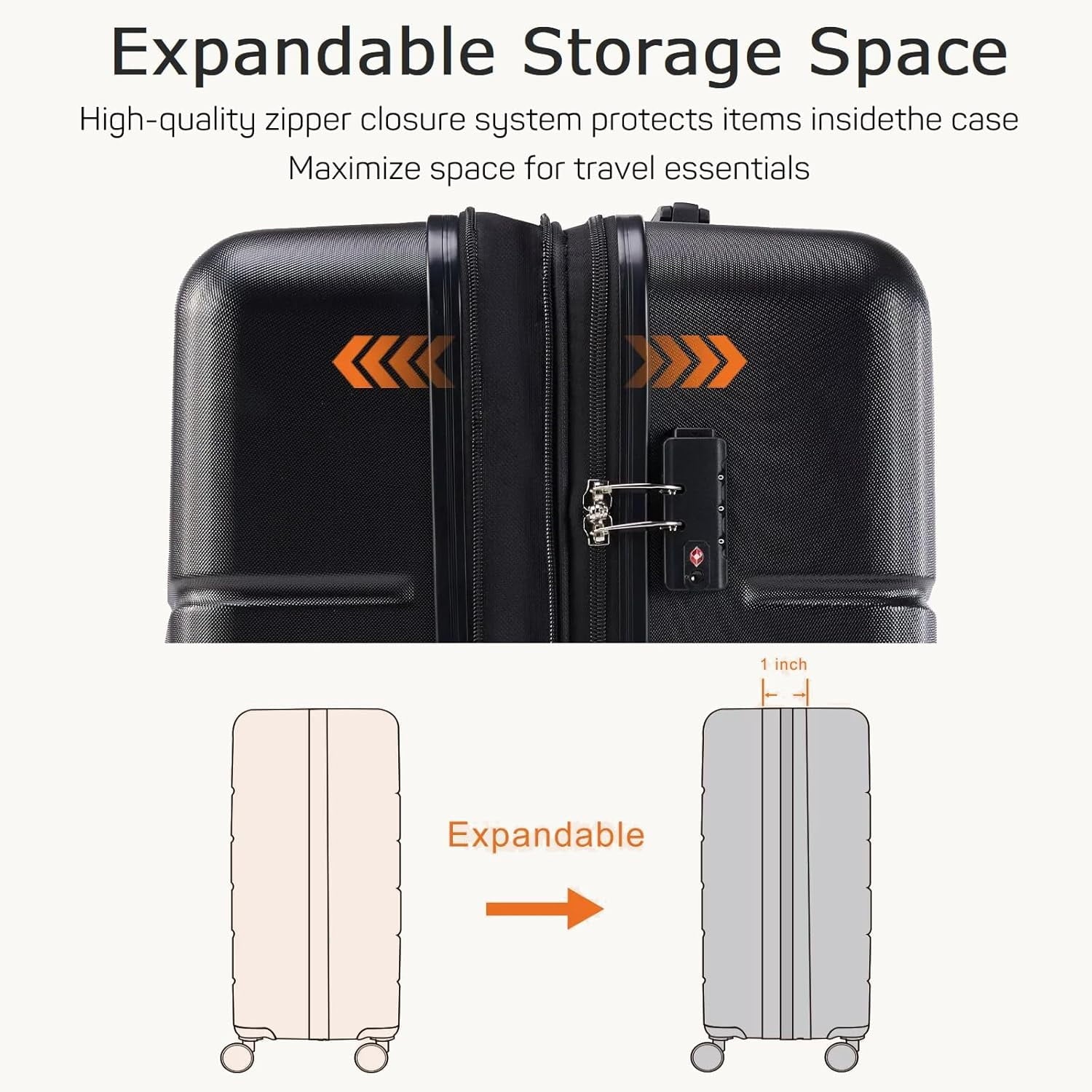 20" Lightweight Hardside Suitcase with TSA Lock