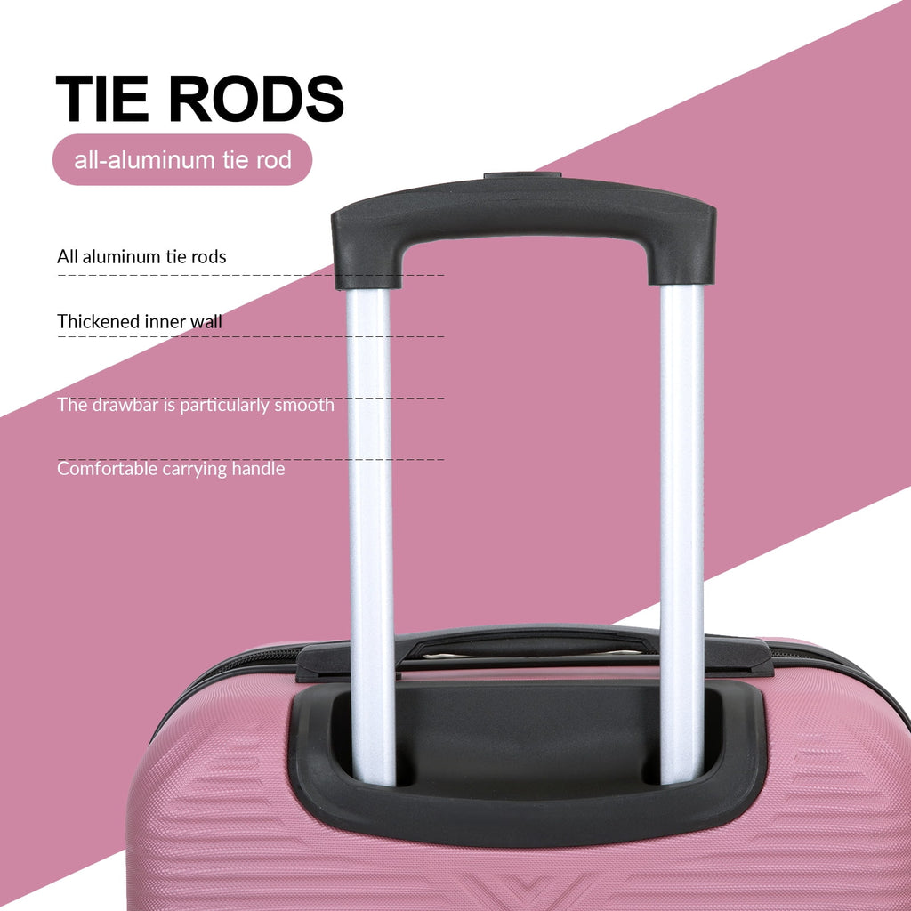 Luggage Sets 2 Piece Suitcase Set (14/20/)Hardside Suitcase with Spinner Wheels Lightweight Carry On Luggage(Pink)