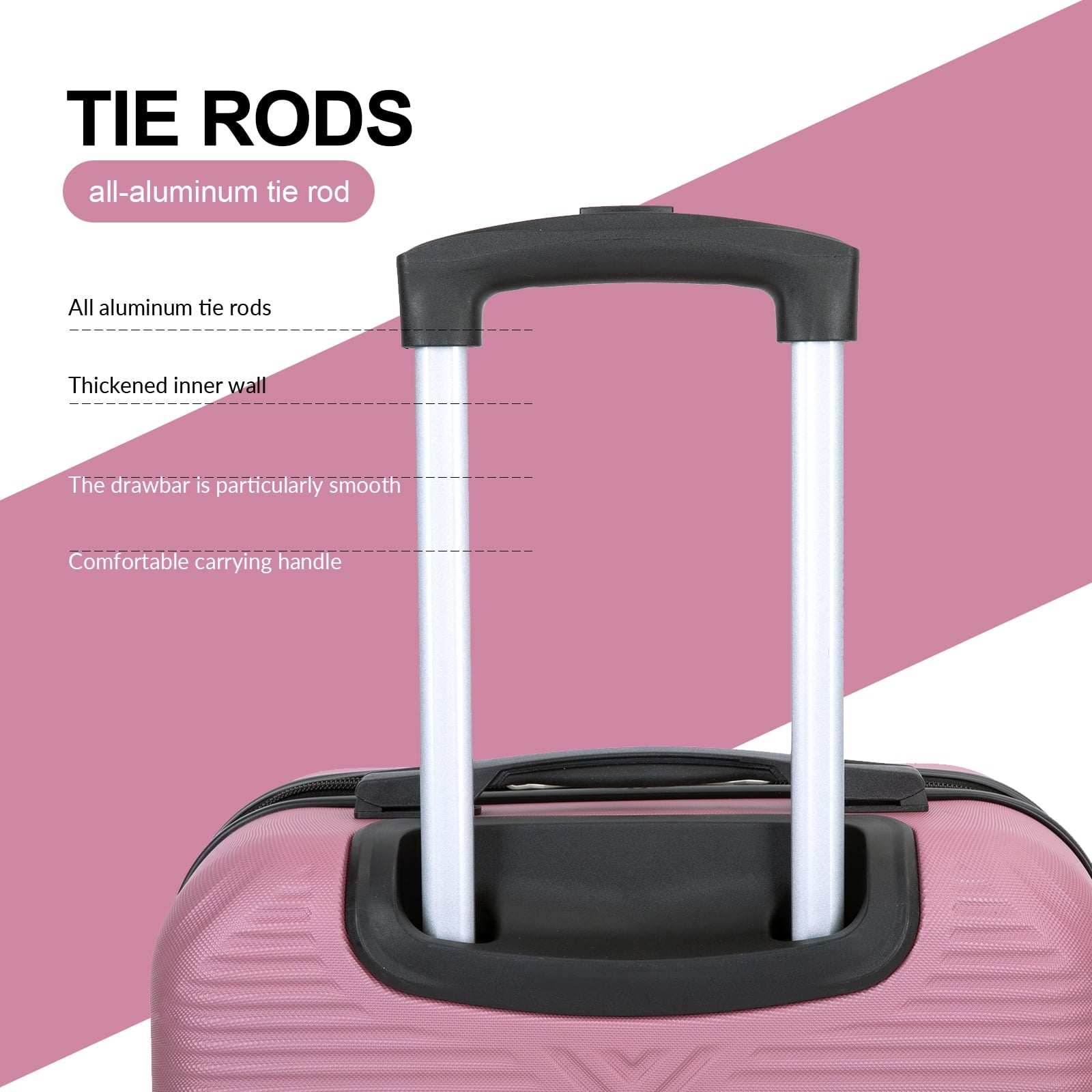Luggage Sets 2 Piece Suitcase Set (14/20/)Hardside Suitcase with Spinner Wheels Lightweight Carry On Luggage(Pink)