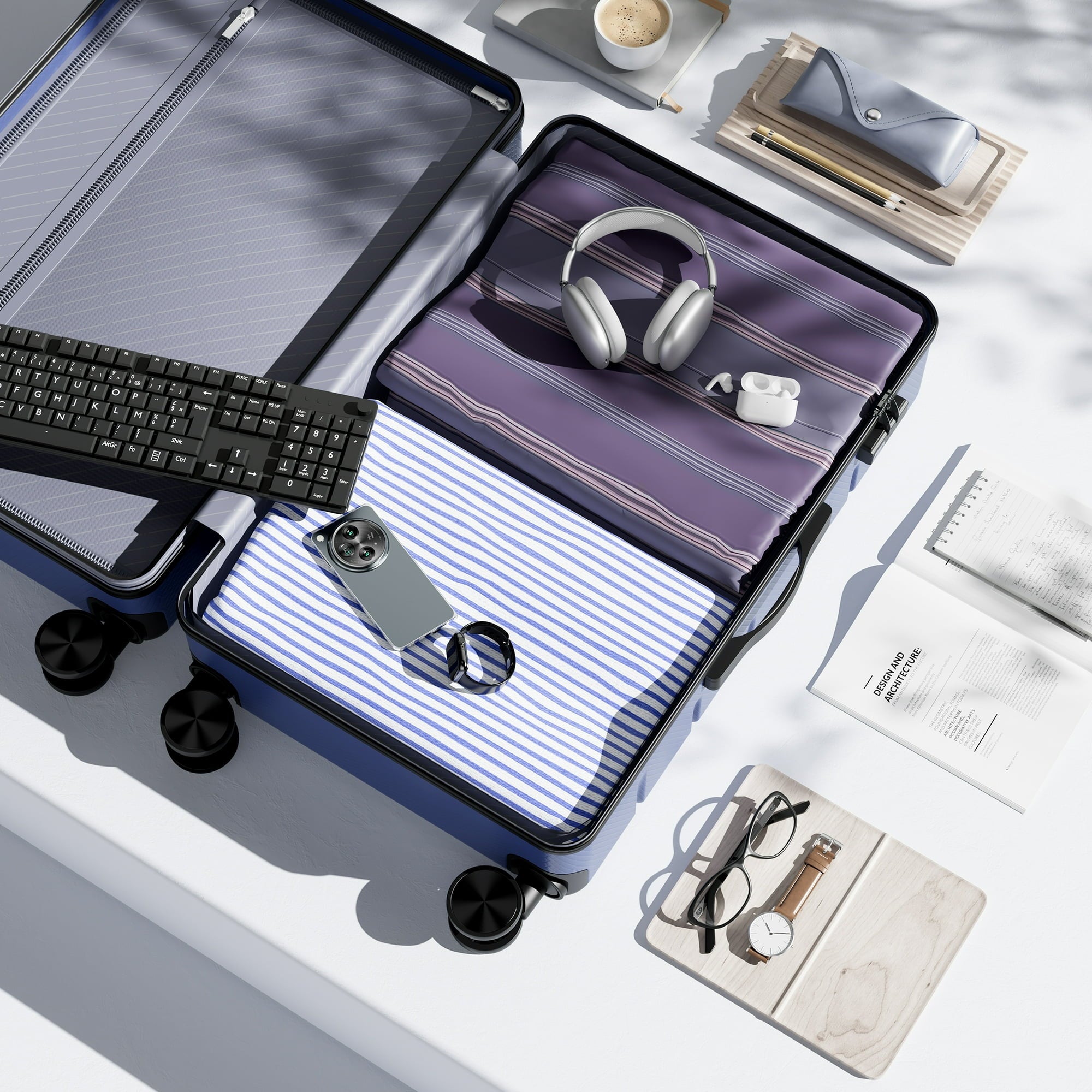 24 Inch Hardside Expandable Luggage with Spinner Wheels