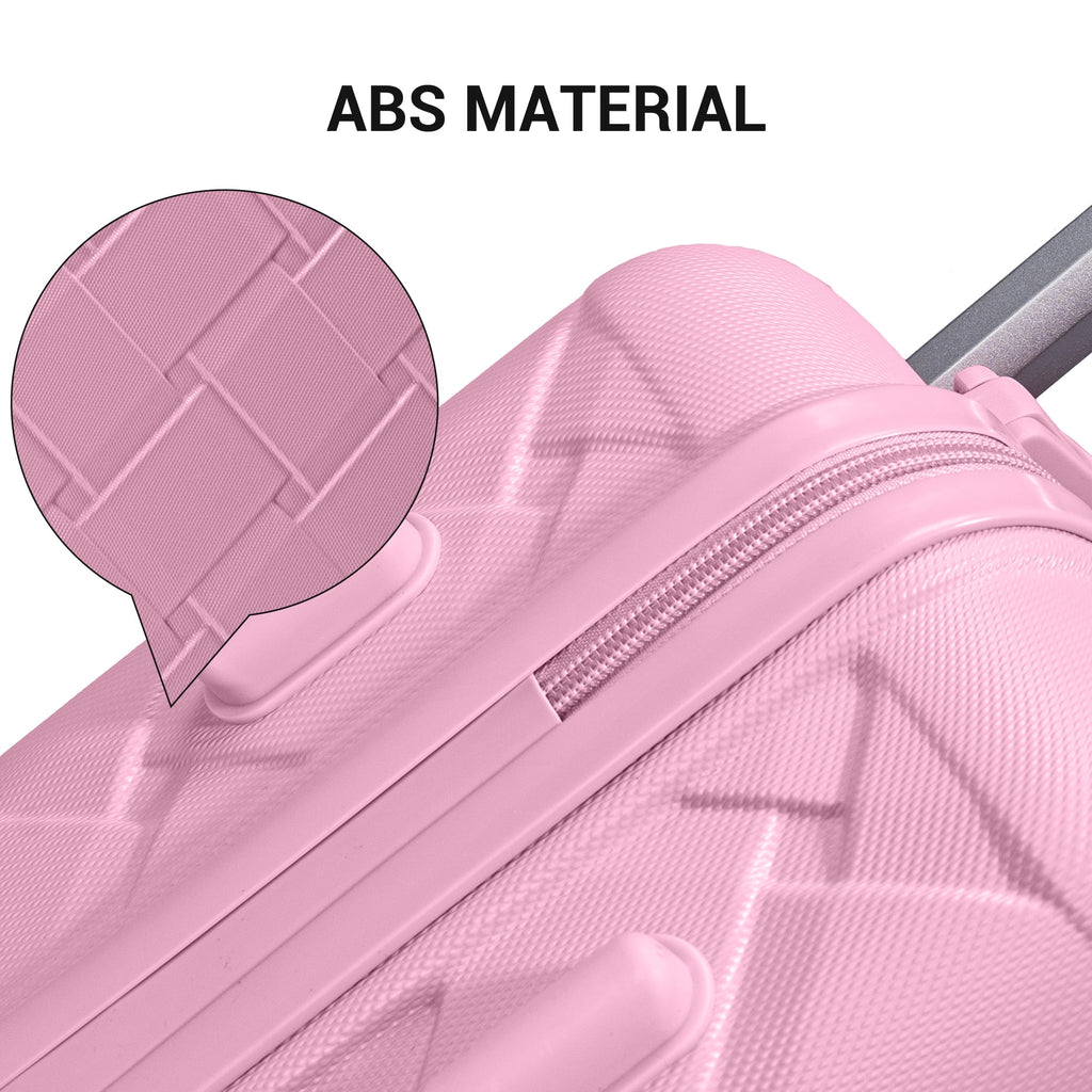 2 Piece Lightweight Hardshell Suitcase with Double Spinner Wheel and 3PCS Packing Cubes,(18"&26")PINK