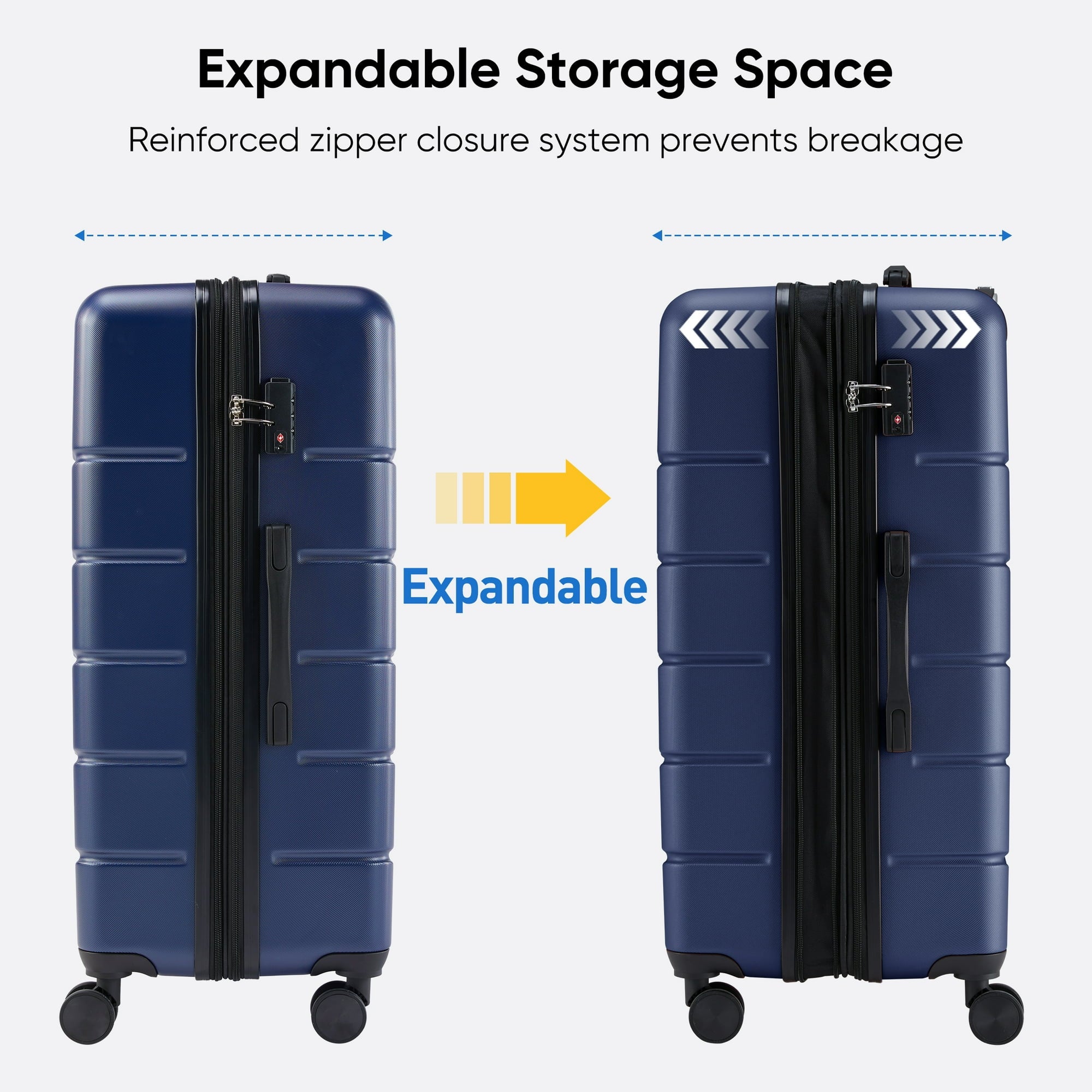 24 Inch Hardside Expandable Luggage with Spinner Wheels